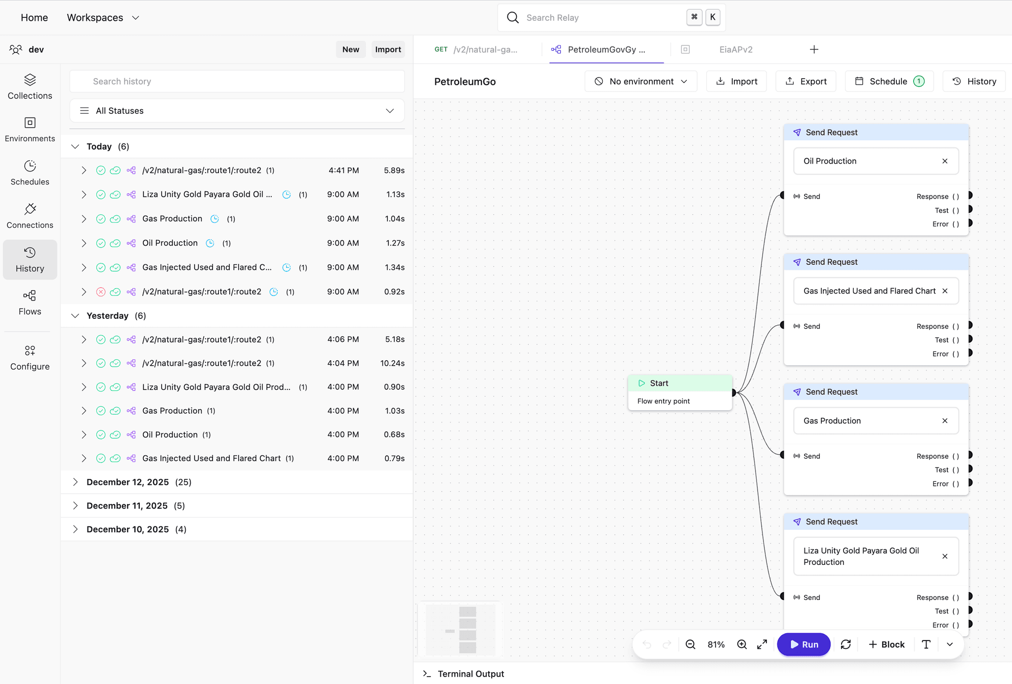 Recur flow builder interface